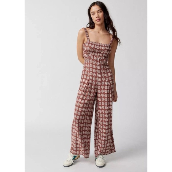 Urban Outfitters Pants - New Urban Outfitters Sleeveless Jumpsuit Small Brown Wide Leg NWT *Small Flaw*